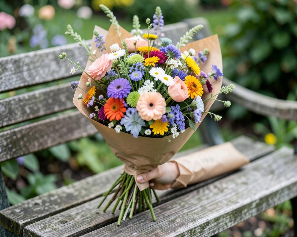 Cottage garden hand-tied bouquet