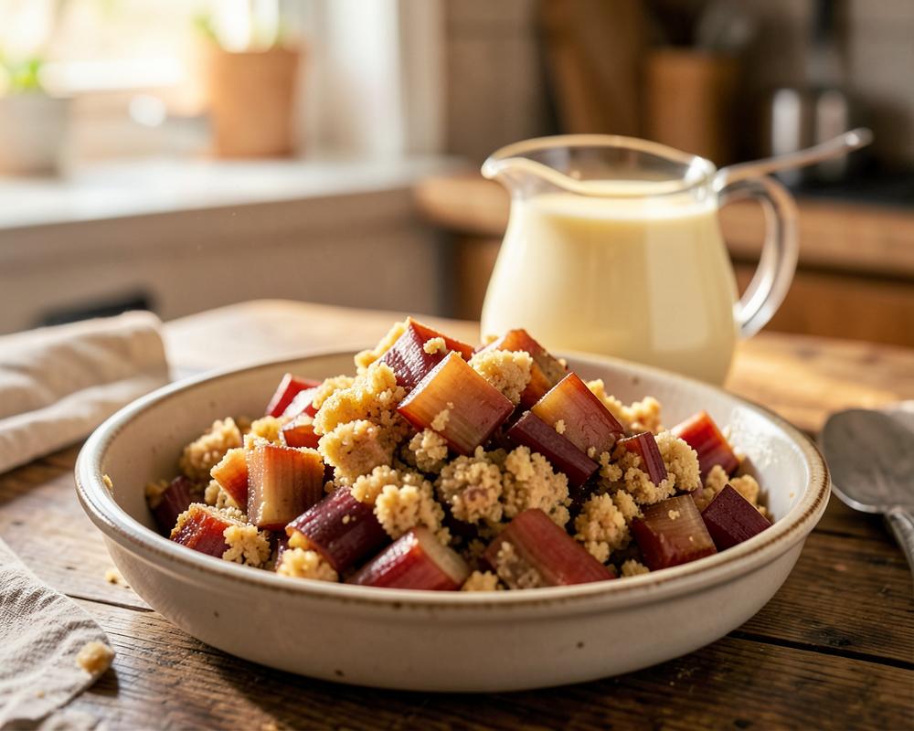 Rhubarb & ginger crumble