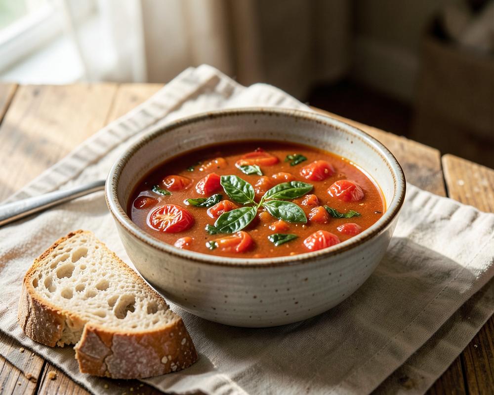 Slow-roast tomato & basil soup